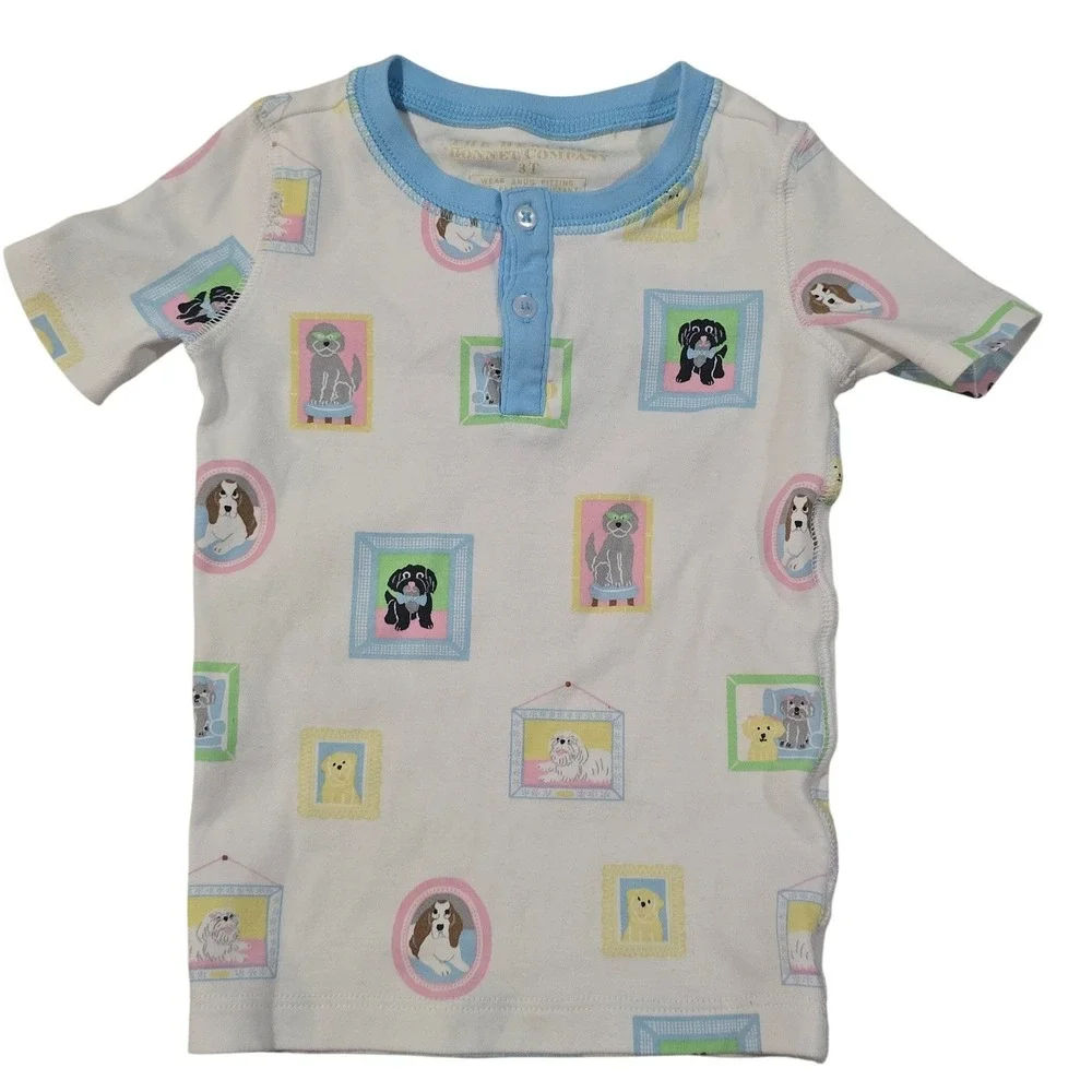The Beaufort Bonnet Company Kids 3T Dog Portrait Pima‎ Cotton Henley Pajama Set